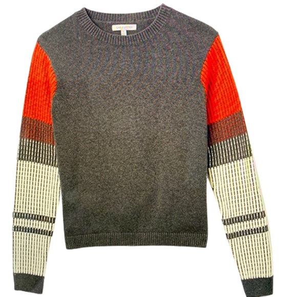 Cable Stitch Women's Contrast-Sleeve Cotton Sweater Size M - Picture 8 of 8